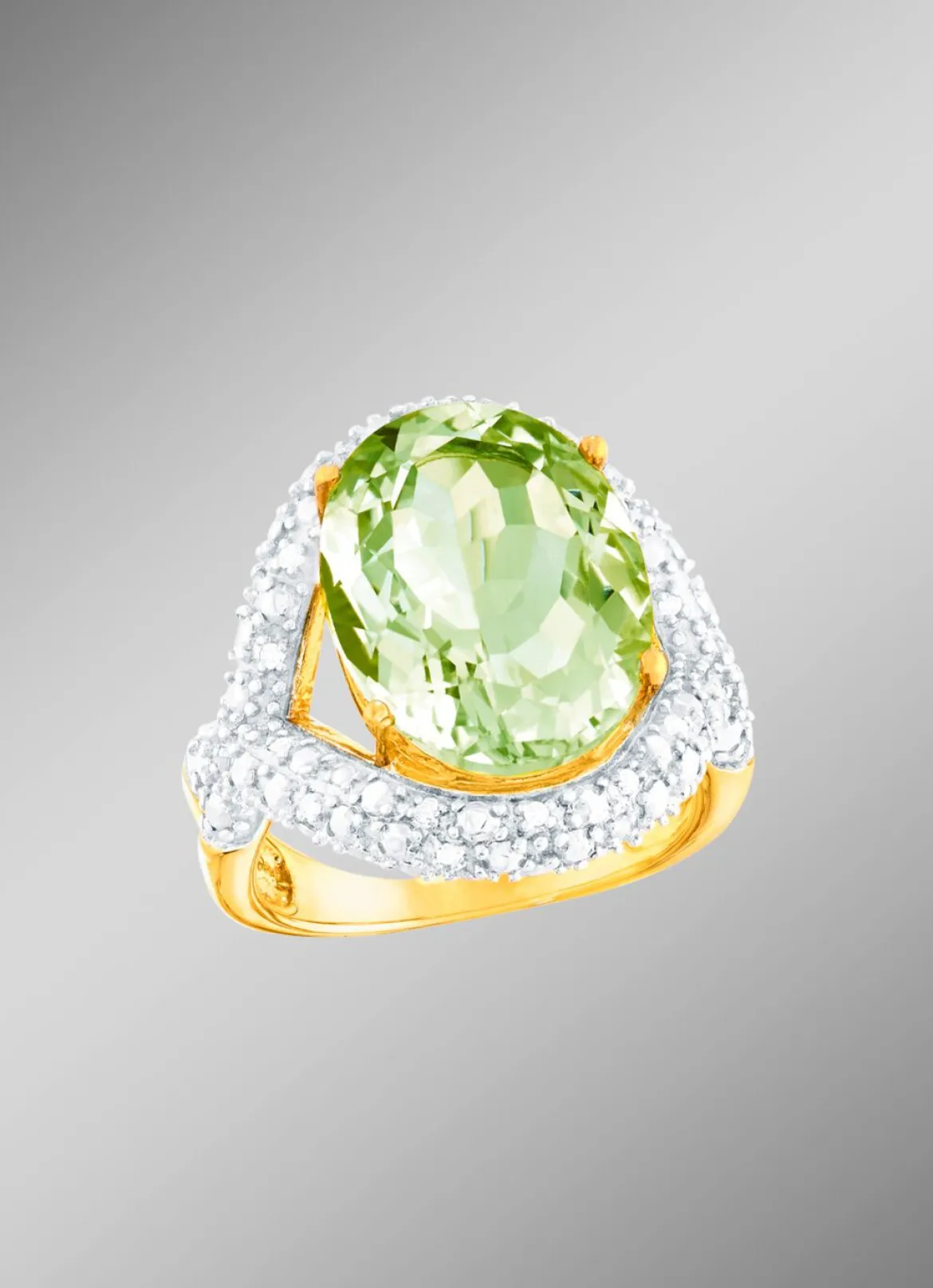 Strahlend schöner Damenring mit echt Amethyst und echt Weißtopas