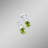 Strahlende Ohrstecker mit echt Peridot und synth. Zirkonia