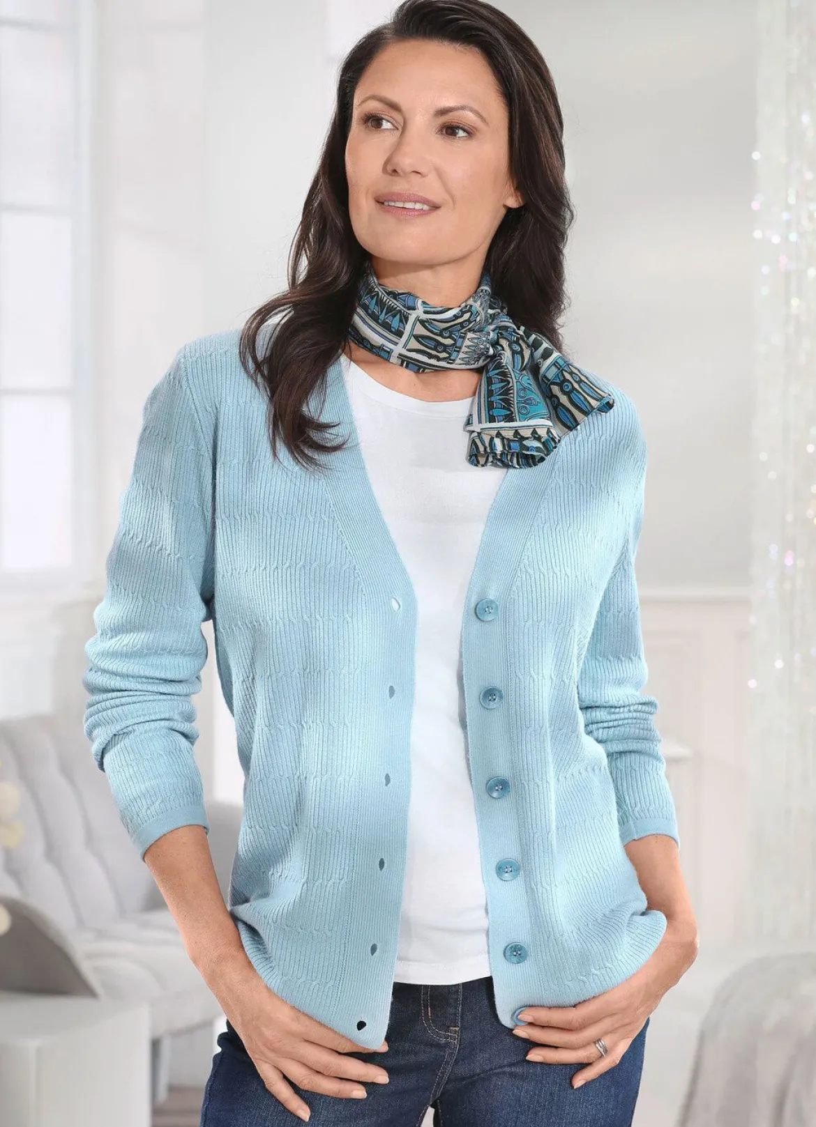 Strickjacke aus Schurwolle (Merino)