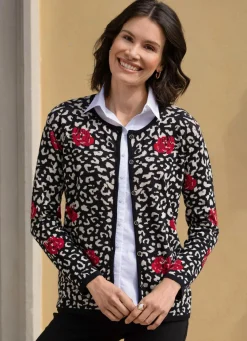 Strickjacke in Jacquard-Dessin