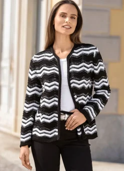 Strickjacke mit geflochtener Blende