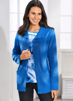 Strickjacke mit Rippenakzenten
