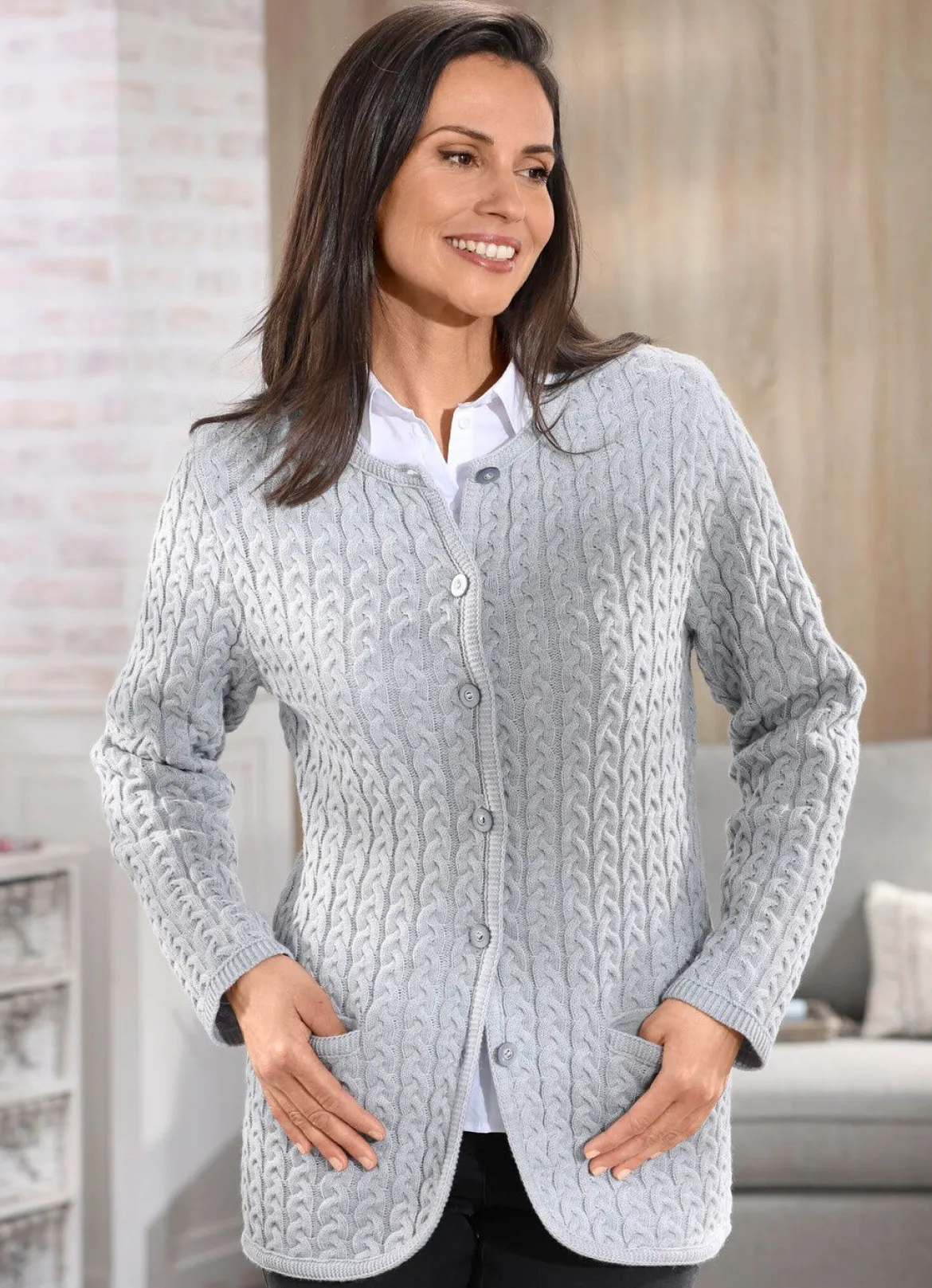Strickjacke mit Schurwolle