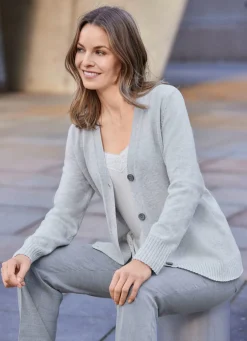 Strickjacke mit Schurwolle und Kaschmir