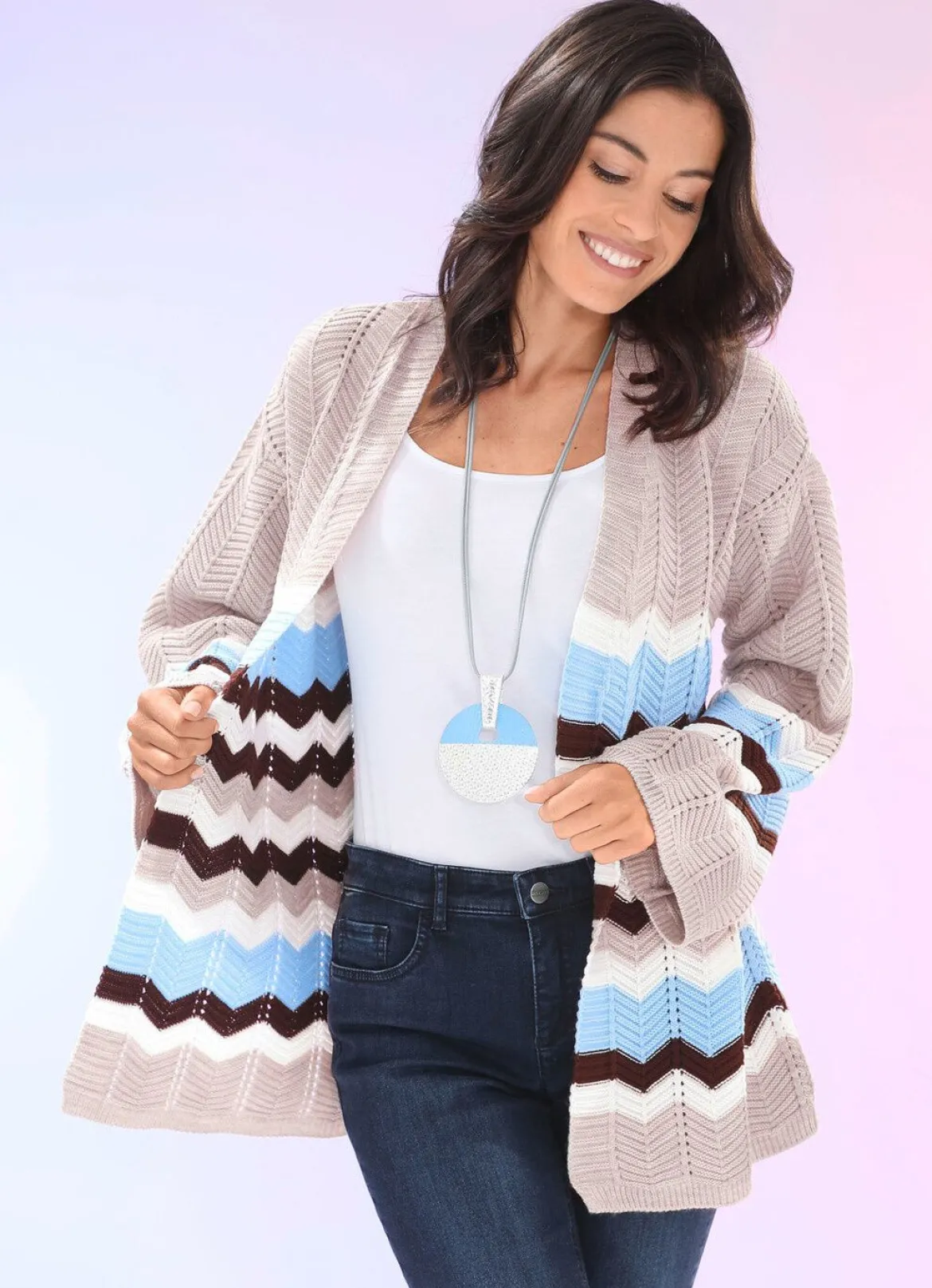 Strickjacke mit Struktur