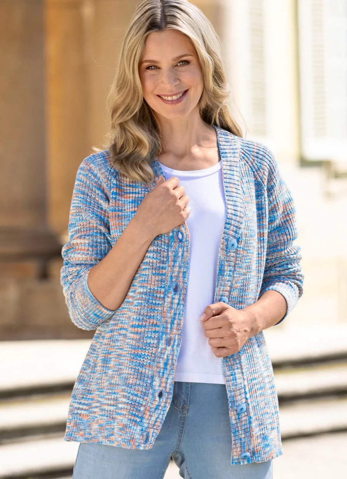 Strickjacke mit tollem Melange-Effekt