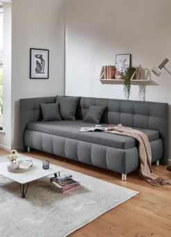 Studioliege mit Kissen und Bettkasten