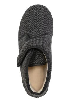 Textil-Stiefelette mit dezentem Fischgrat-Muster