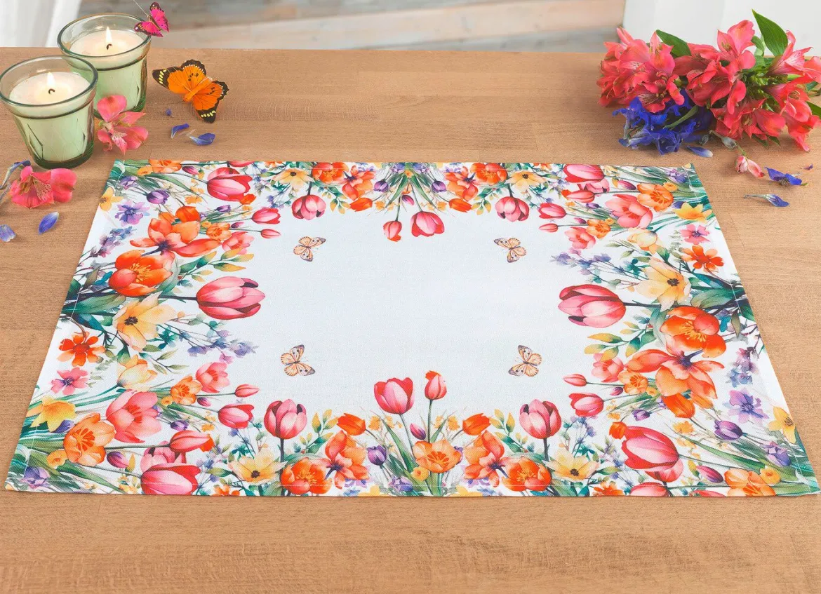 Tisch- und Raumdekoration mit Blumenwiesen-Motiv