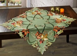 Tisch- und Raumdekoration mit herbstlicher Stickerei