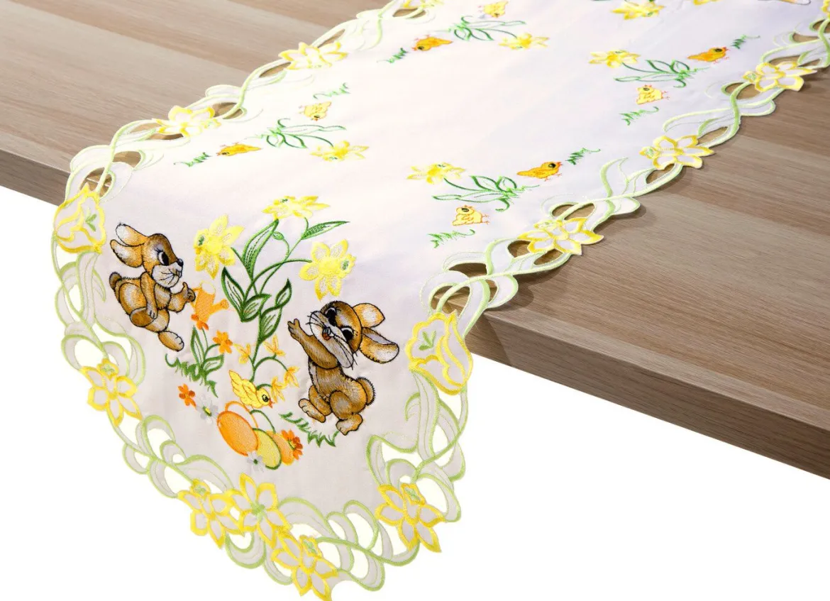 Tisch- und Raumdekoration mit Hasen-Motiven
