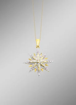 Toller Stern-Anhänger mit Brillanten und Diamanten