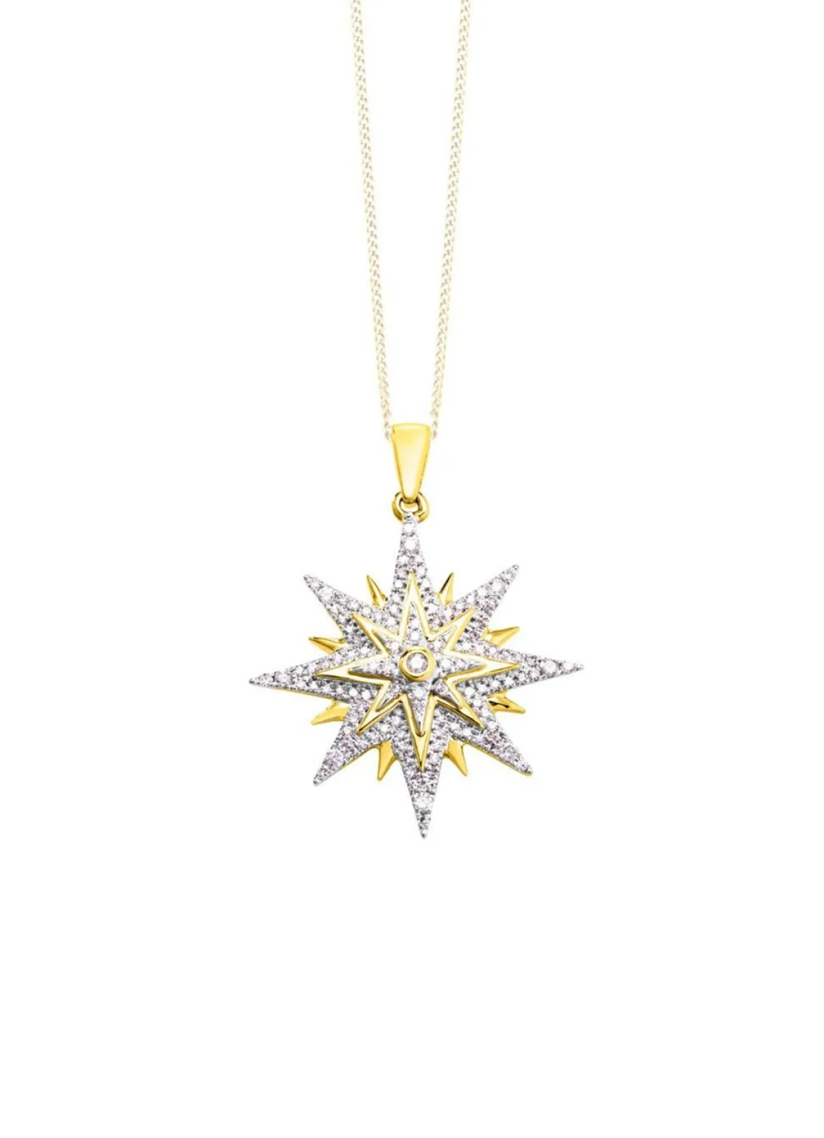 Toller Stern-Anhänger mit Brillanten und Diamanten