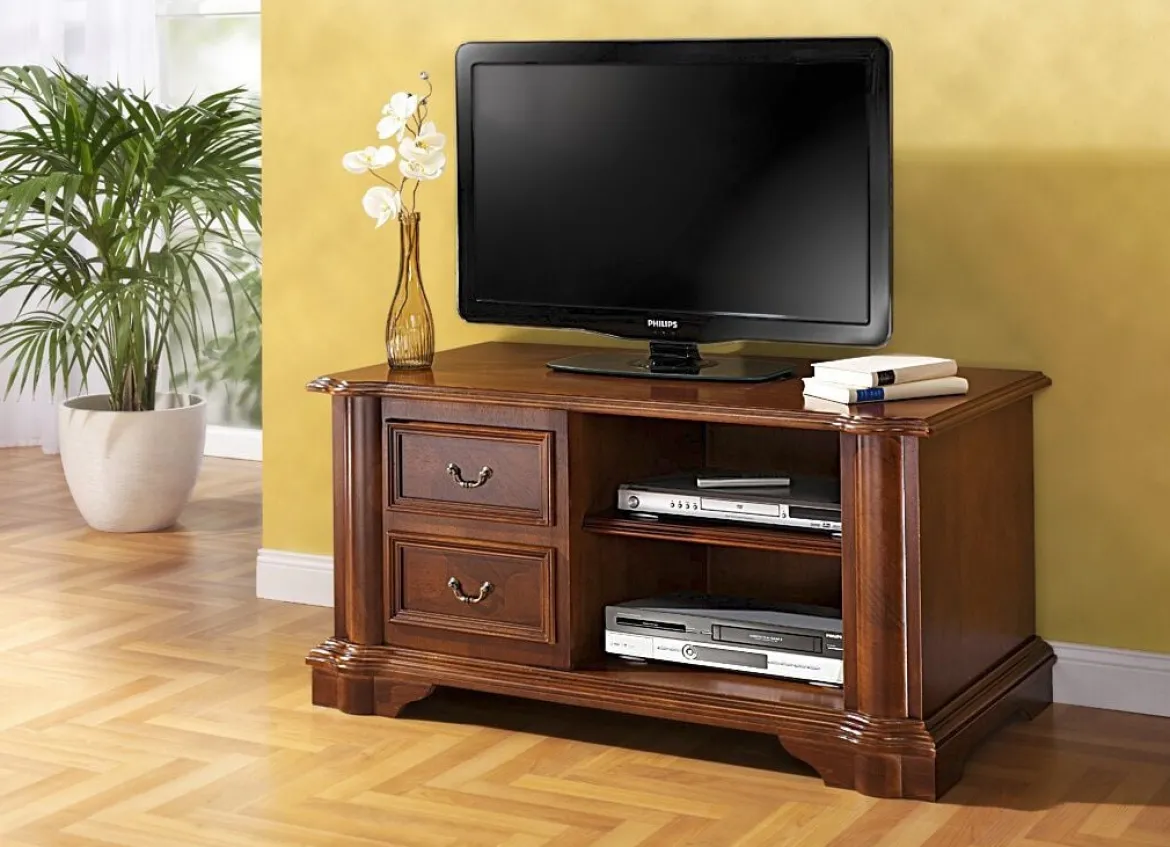 TV-Phono-Kommode mit echtem Wurzelholzfurnier