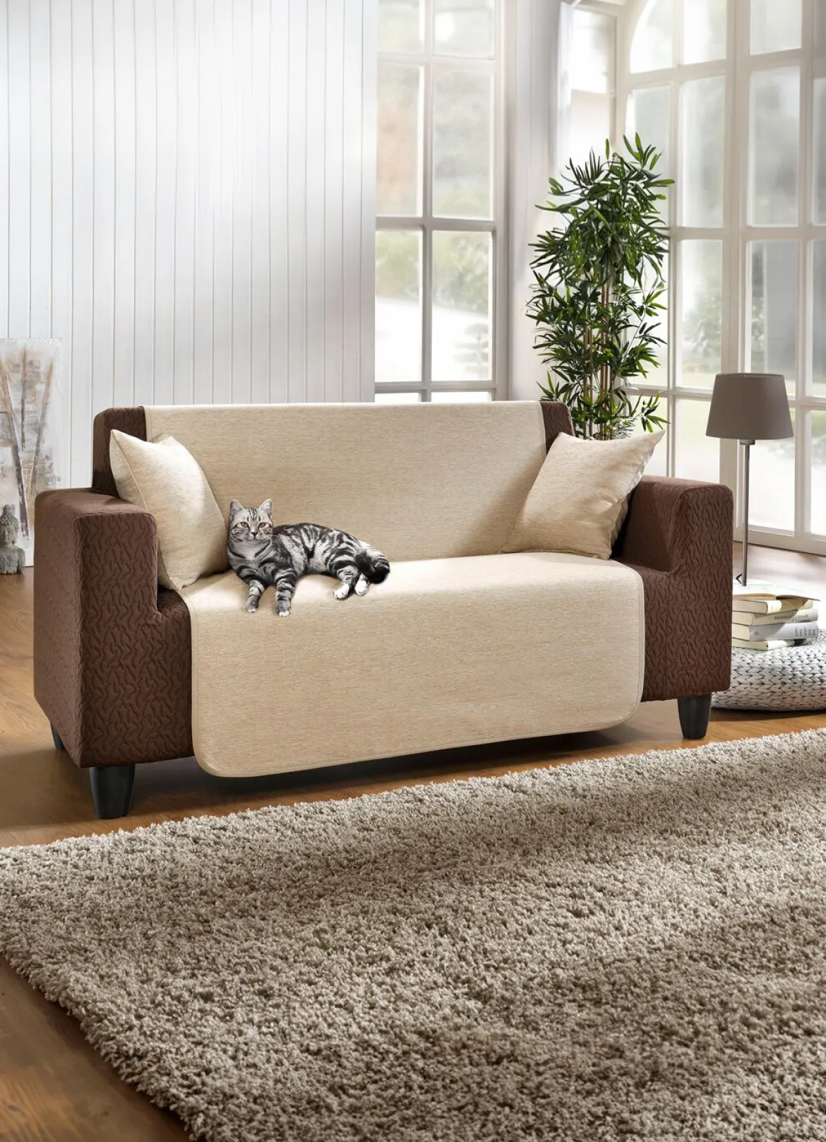 Unempfindliche Sessel-,Couch- und Armlehnenschoner aus Chenille