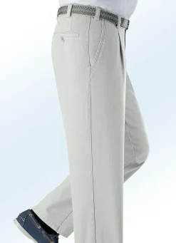 Unterbauch-Jeans mit Bundfalten in 3 Farben