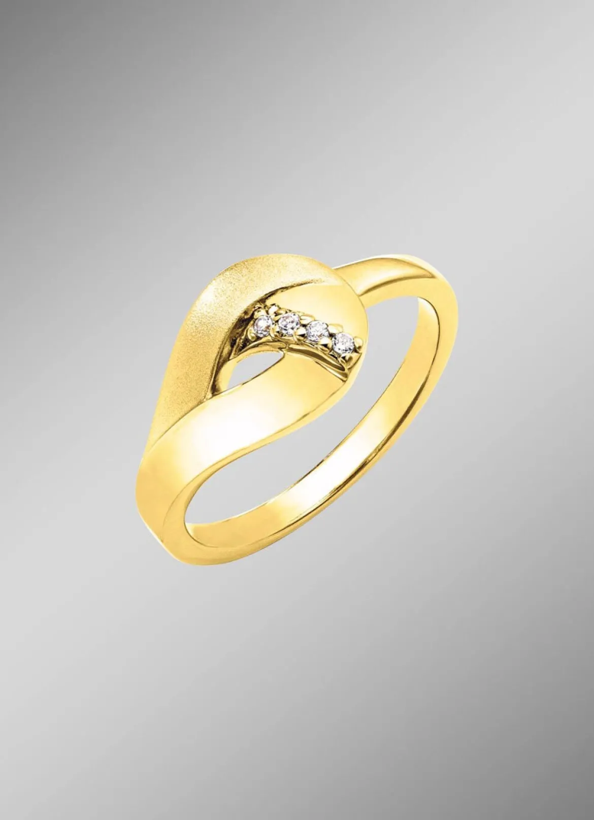 Vergoldeter Damenring mit Zirkonia -
