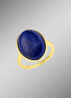 Vergoldeter Damenring mit Lapislazuli