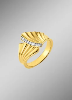 Vergoldeter Damenring mit Diamanten