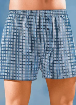 Viererpack Boxershorts mit Eingriff, bunt kariert