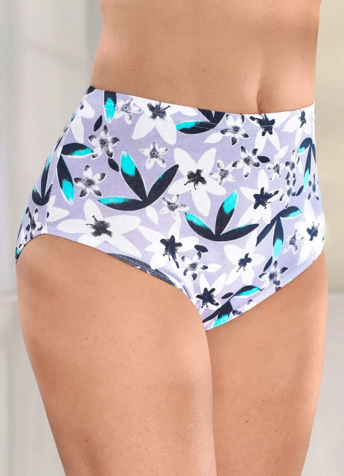 Viererpack Slips mit Floraldruck