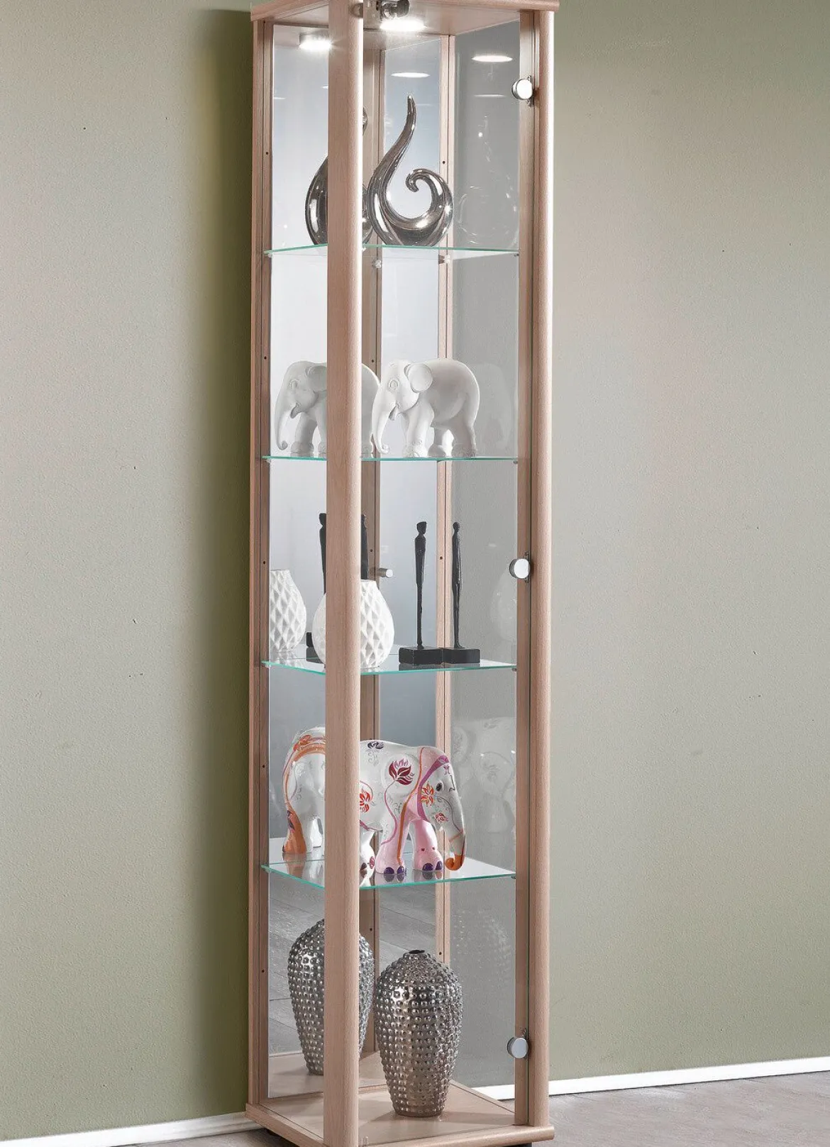 Vitrine, 1-türig, mit LED-Beleuchtung