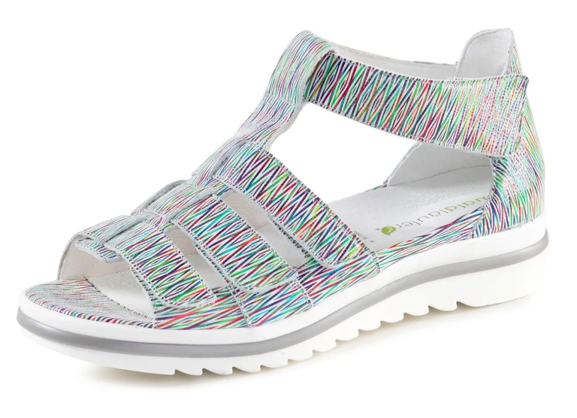 Waldläufer, bequeme Damen-Sandalen, Weite H, mit herausnehmbarem Fußbett