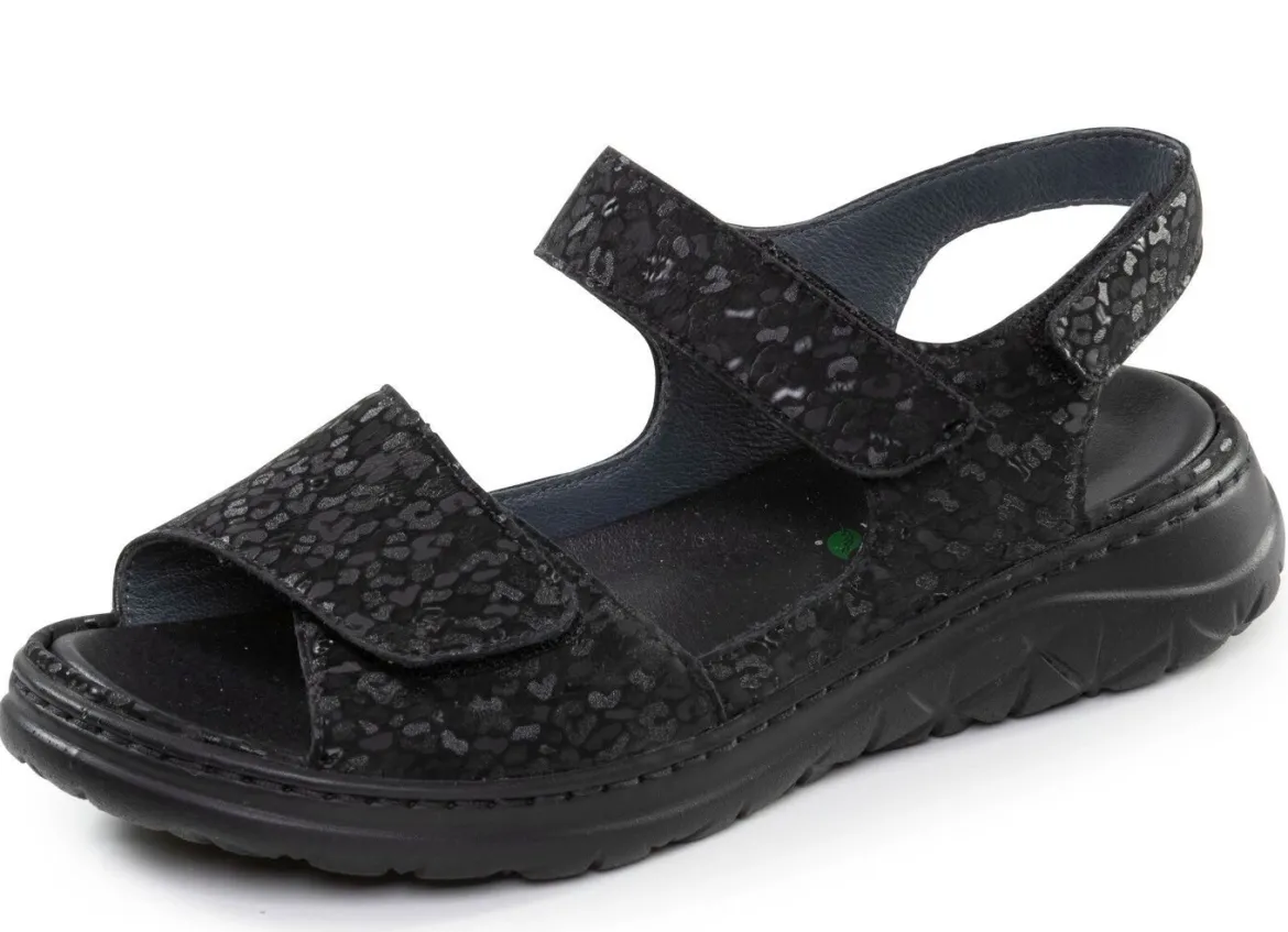 Waldläufer, bequeme Damen-Sandalen, Weite H, mit herausnehmbarem Fußbett