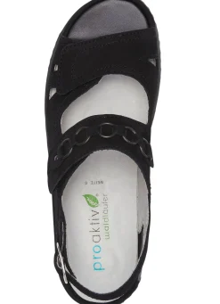 Waldläufer, bequeme Damen-Sandalen, Weite G, mit herausnehmbarem Fußbett