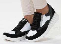 Waldläufer, bequeme Damen-Schnürschuhe, Weite H, mit herausnehmbarem Fußbett