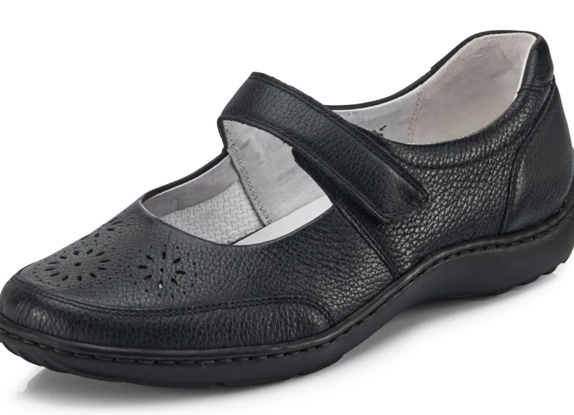 Waldläufer, bequeme Damen-Slipper, Weite H, mit herausnehmbarem Fußbett