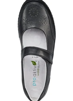 Waldläufer, bequeme Damen-Slipper, Weite H, mit herausnehmbarem Fußbett