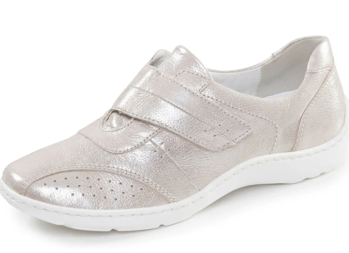Waldläufer, bequeme Damen-Slipper, Weite H, mit herausnehmbarem Fußbett