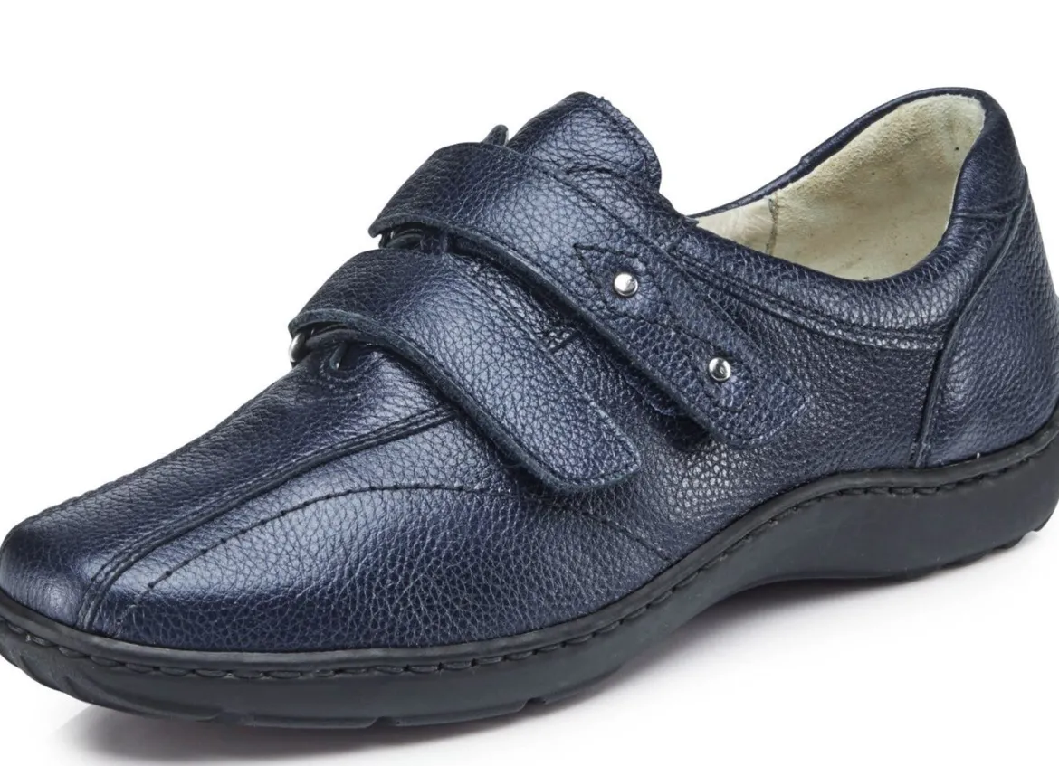 Waldläufer, bequeme Damen-Slipper, Weite H, mit herausnehmbarem Fußbett