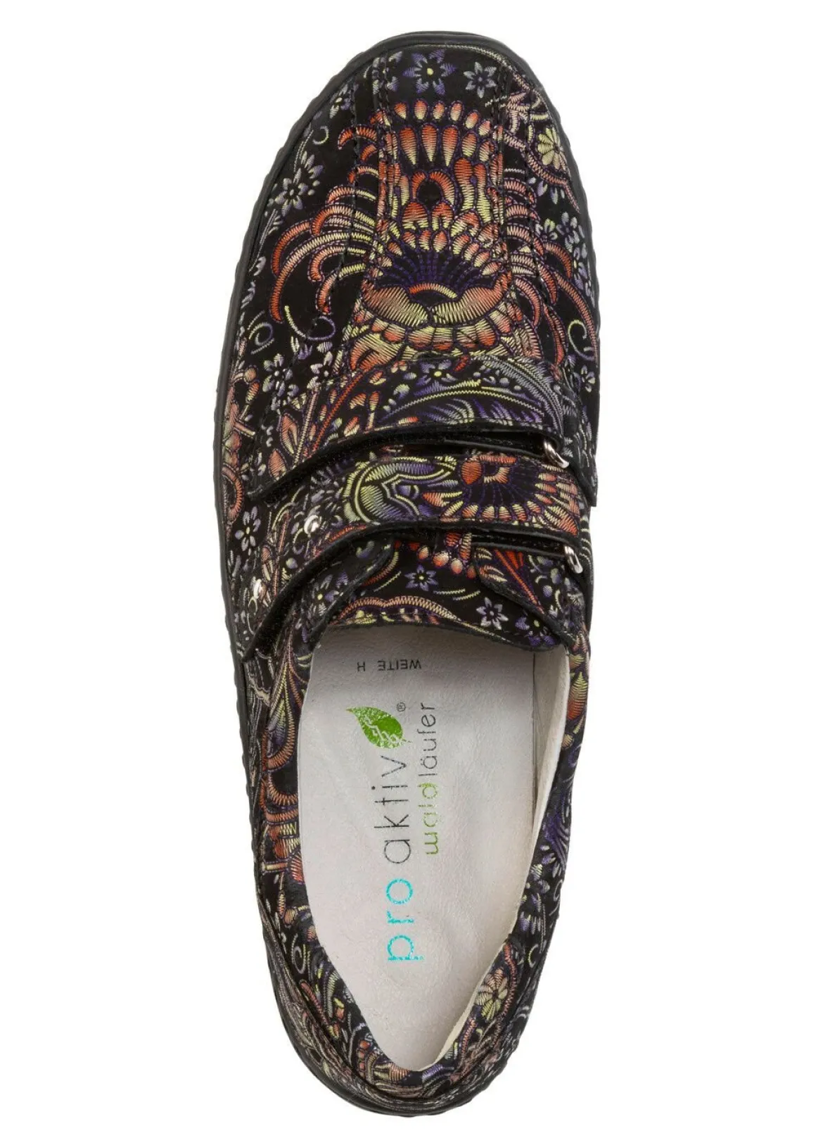 Waldläufer, bequeme Damen-Slipper, Weite H, mit herausnehmbarem Fußbett