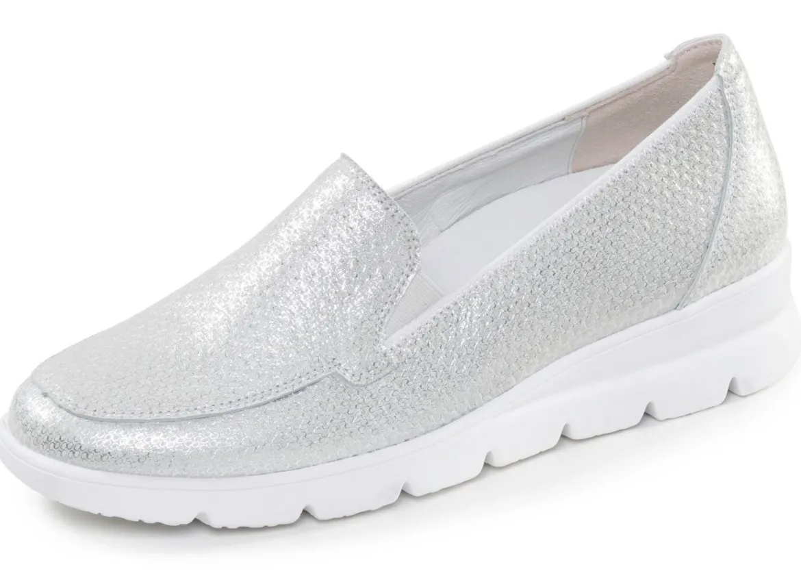 Waldläufer, bequeme Damen-Slipper, Weite H, mit herausnehmbarem Fußbett