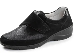 Waldläufer, bequeme Damen-Slipper, Weite K, mit herausnehmbarem Fußbett
