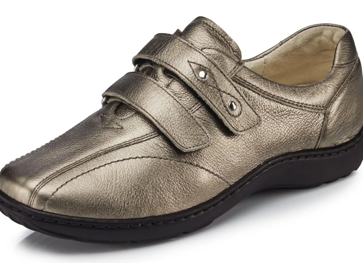 Waldläufer, bequeme Damen-Slipper, Weite H, mit herausnehmbarem Fußbett