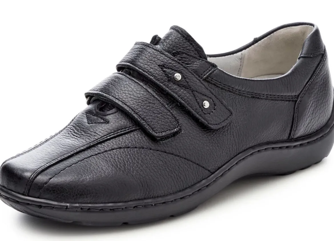 Waldläufer, bequeme Damen-Slipper, Weite H, mit herausnehmbarem Fußbett