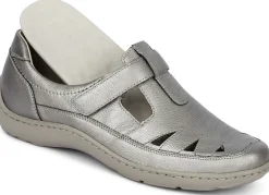 Waldläufer, bequeme Damen-Slipper, Weite H, mit herausnehmbarem Fußbett
