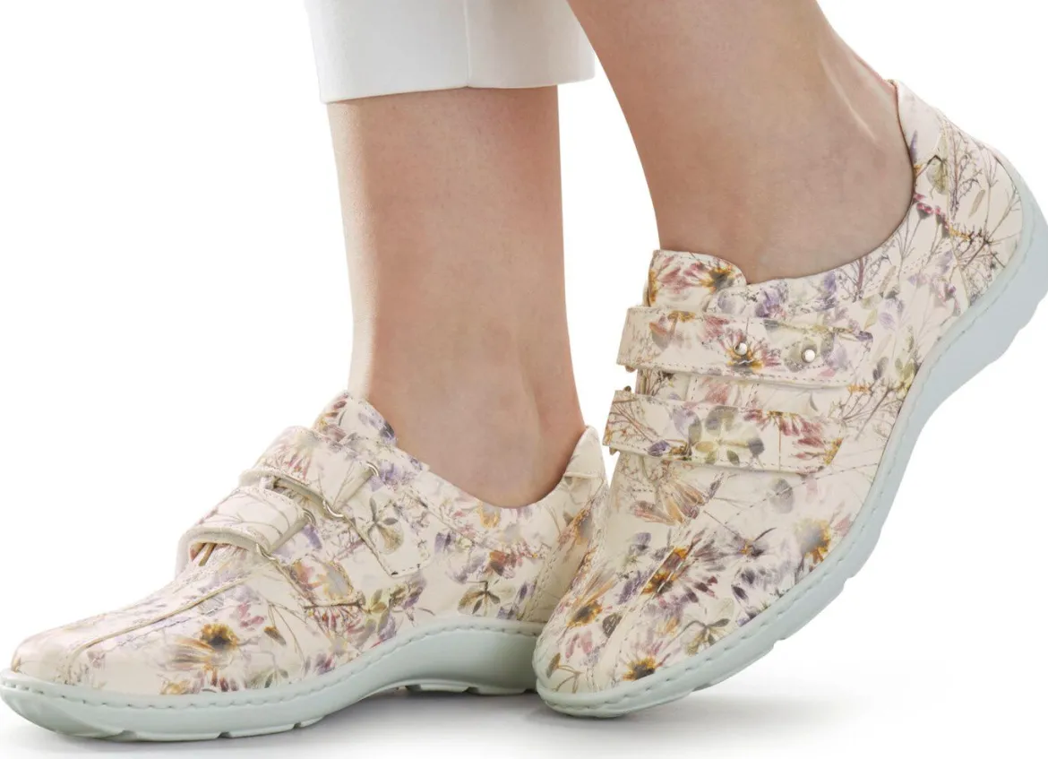 Waldläufer, bequeme Damen-Slipper, Weite H, mit herausnehmbarem Fußbett
