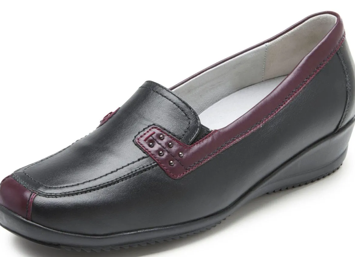 Waldläufer, bequeme Damen-Slipper, Weite H, mit herausnehmbarem Fußbett