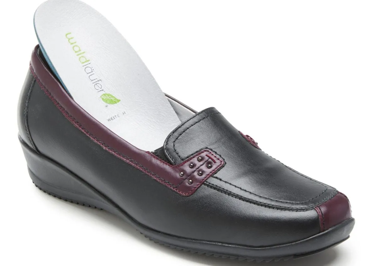 Waldläufer, bequeme Damen-Slipper, Weite H, mit herausnehmbarem Fußbett