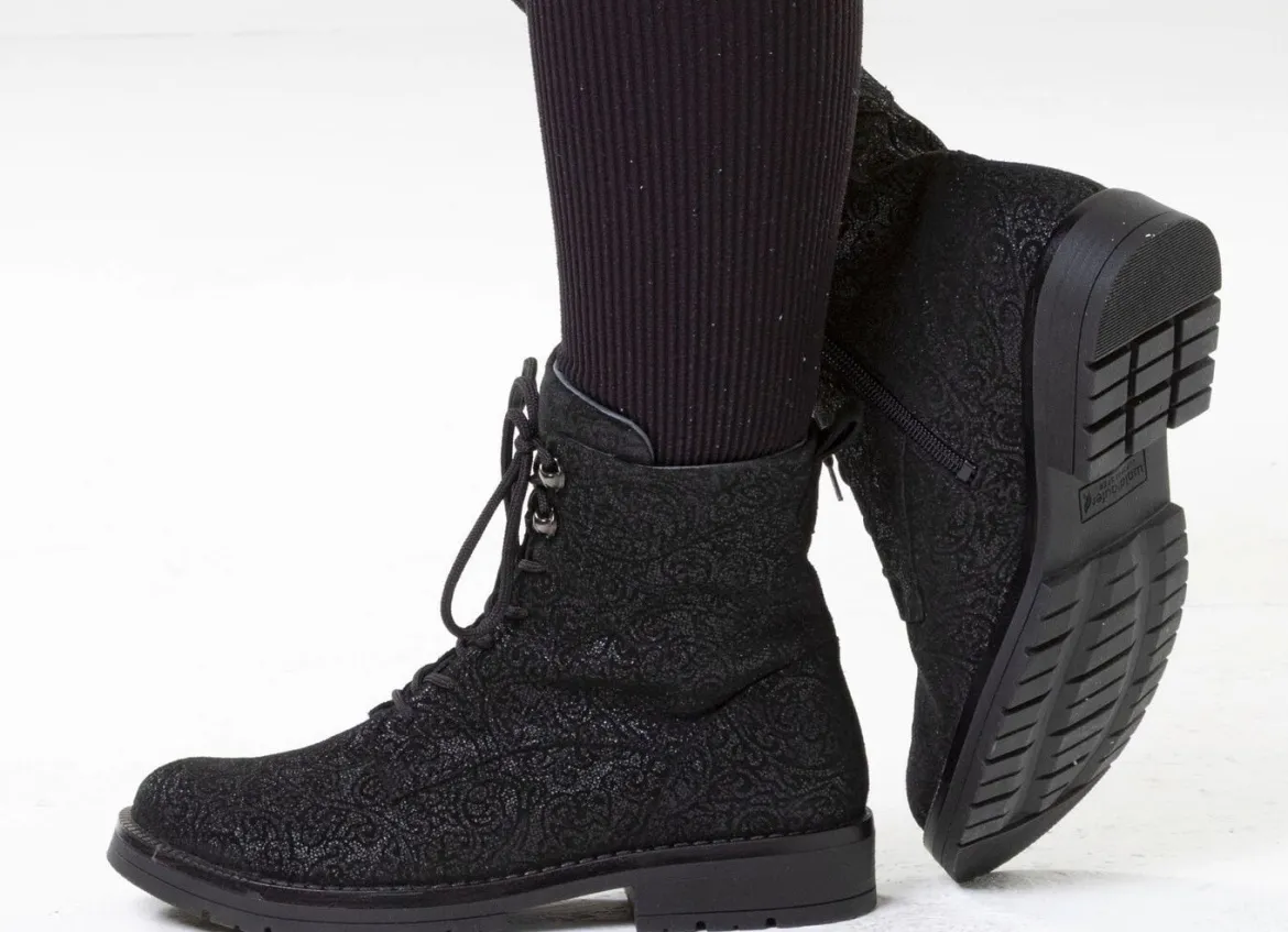 Waldläufer, bequeme Damen-Stiefeletten, Weite G, mit herausnehmbarem Fußbett