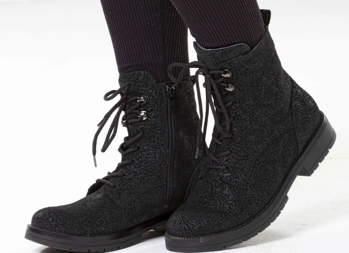 Waldläufer, bequeme Damen-Stiefeletten, Weite G, mit herausnehmbarem Fußbett