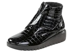 Waldläufer Bootie aus krokogeprägtem Lackleder