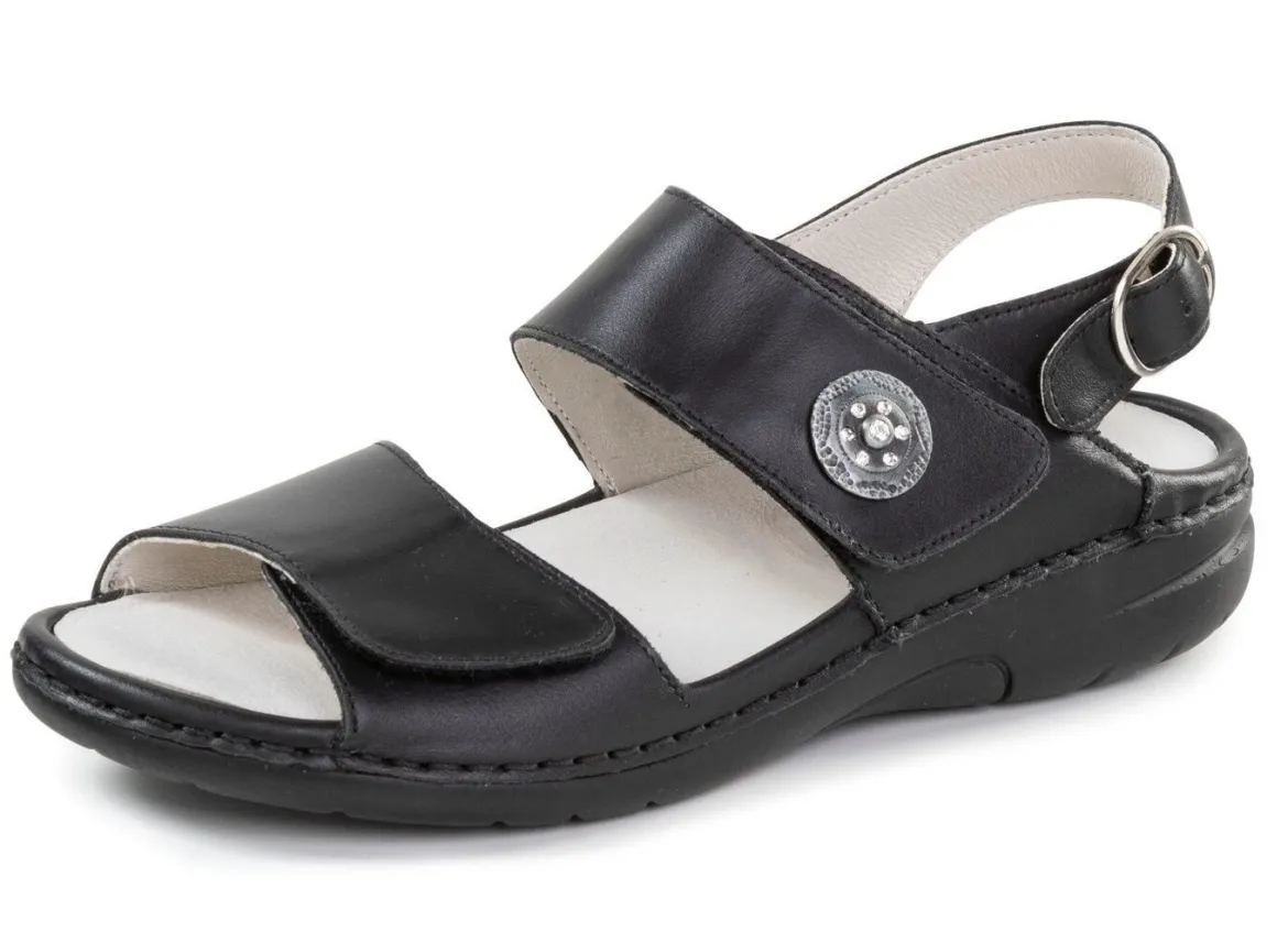 Waldläufer Sandale mit Metallschmuck mit Glitzersteinchen