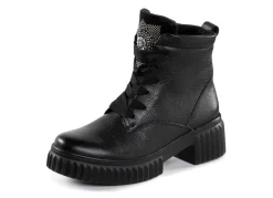 Waldläufer Schnür-Bootie mit effektvollen Glitzer-Steinchen