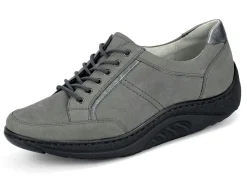 Waldläufer Schnürschuh mit edlen Metallicleder-Einsätzen