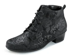Waldläufer Schnür-Stiefelette mit floraler Prägung